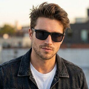 NEW MENS NITROGEN Sporty Classic Edgy Designer Style Sunglasses Black and Chrome